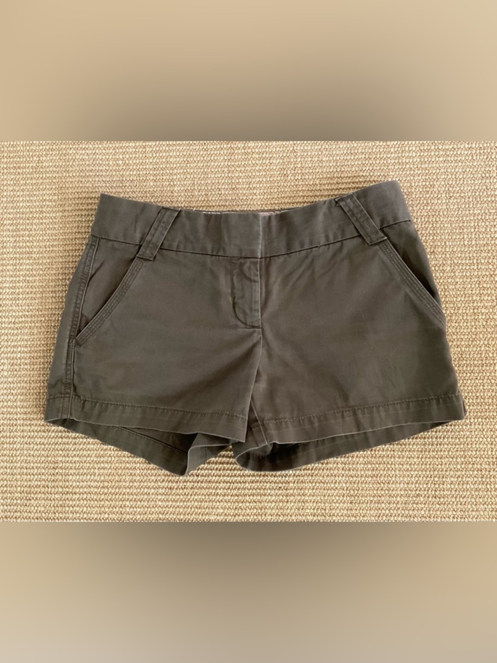 J. Crew Dark Olive Green Classic Twill Chino City Fit Shorts